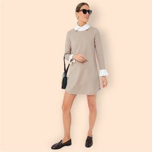 Tuckernuck Sandwhisp Dakota Tan Collared Dress| Size S